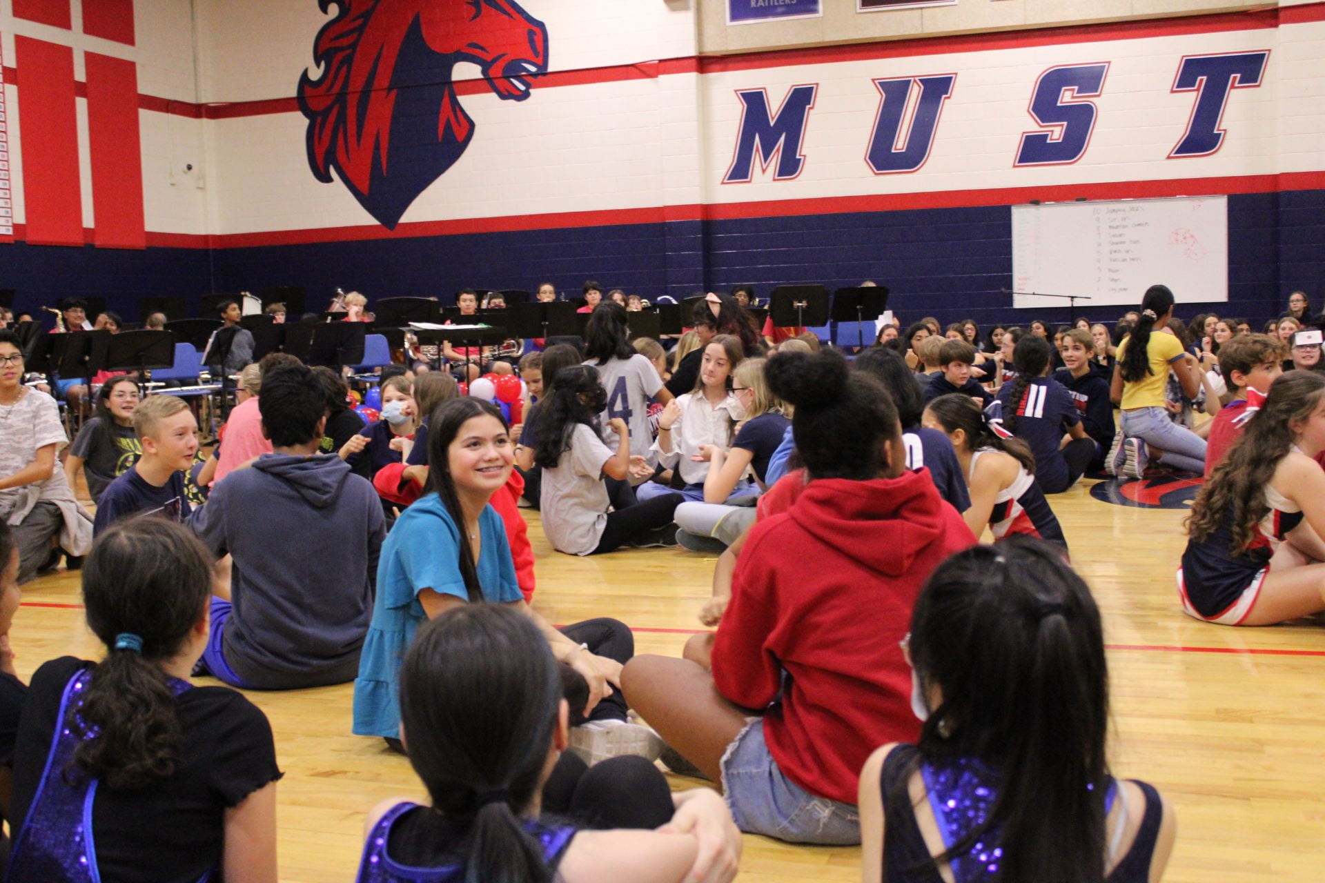 Students in the gym at Canyon Vista Middle School